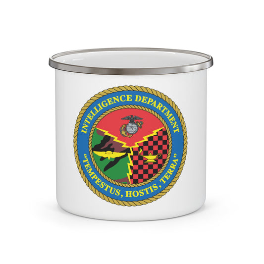 Intelligence Department Tempestus Hostis Terra (USMC) Enamel Mug-12oz-The Sticker Space