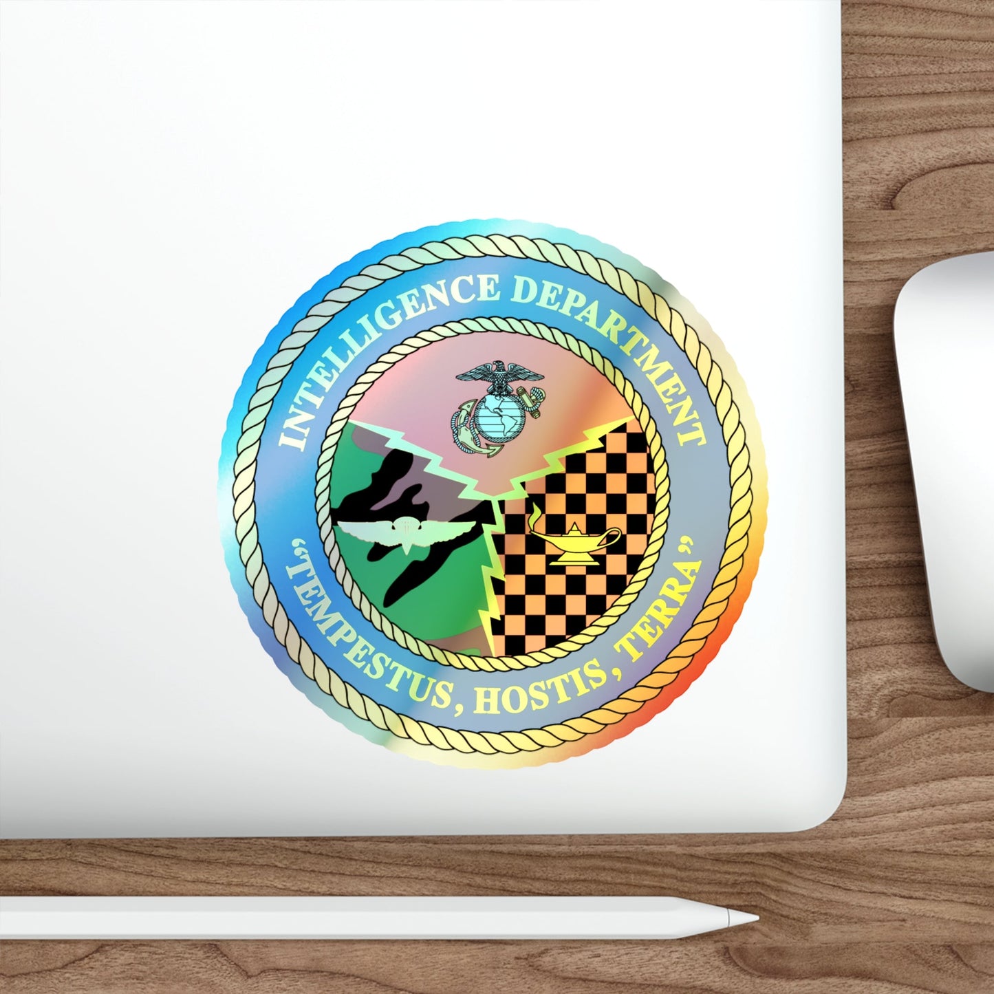 Intelligence Department Tempestus Hostis Terra (USMC) Holographic STICKER Die-Cut Vinyl Decal-The Sticker Space