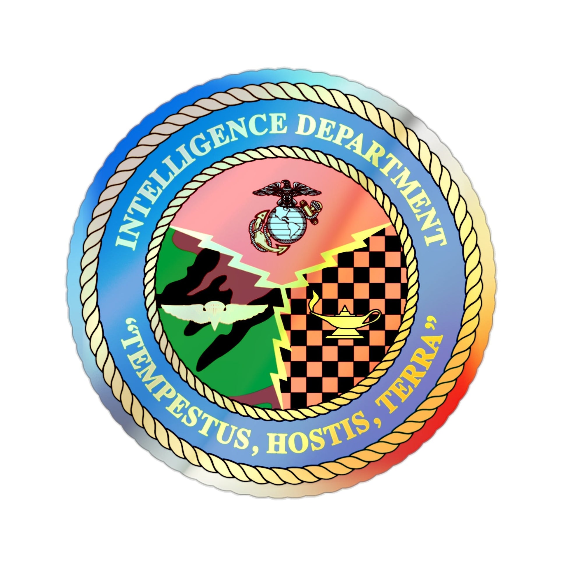 Intelligence Department Tempestus Hostis Terra (USMC) Holographic STICKER Die-Cut Vinyl Decal-2 Inch-The Sticker Space