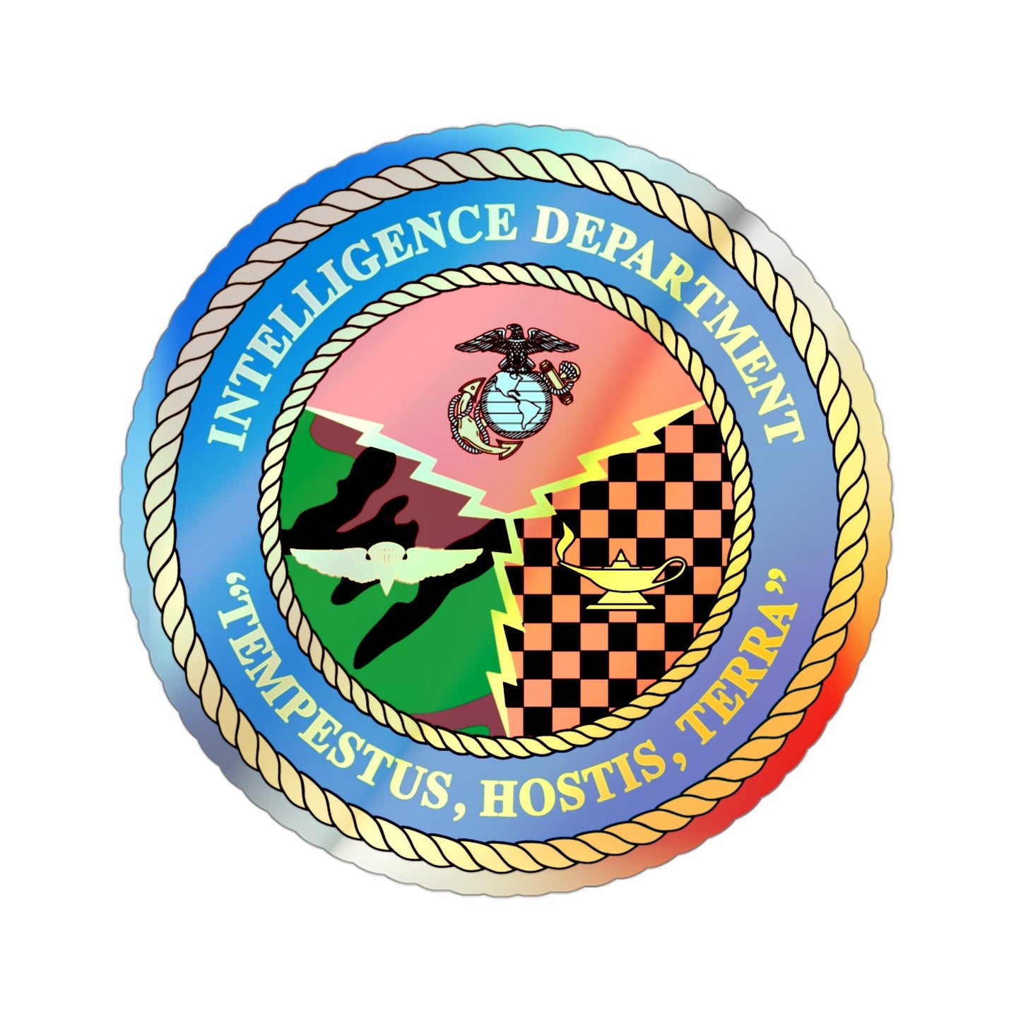 Intelligence Department Tempestus Hostis Terra (USMC) Holographic STICKER Die-Cut Vinyl Decal-3 Inch-The Sticker Space