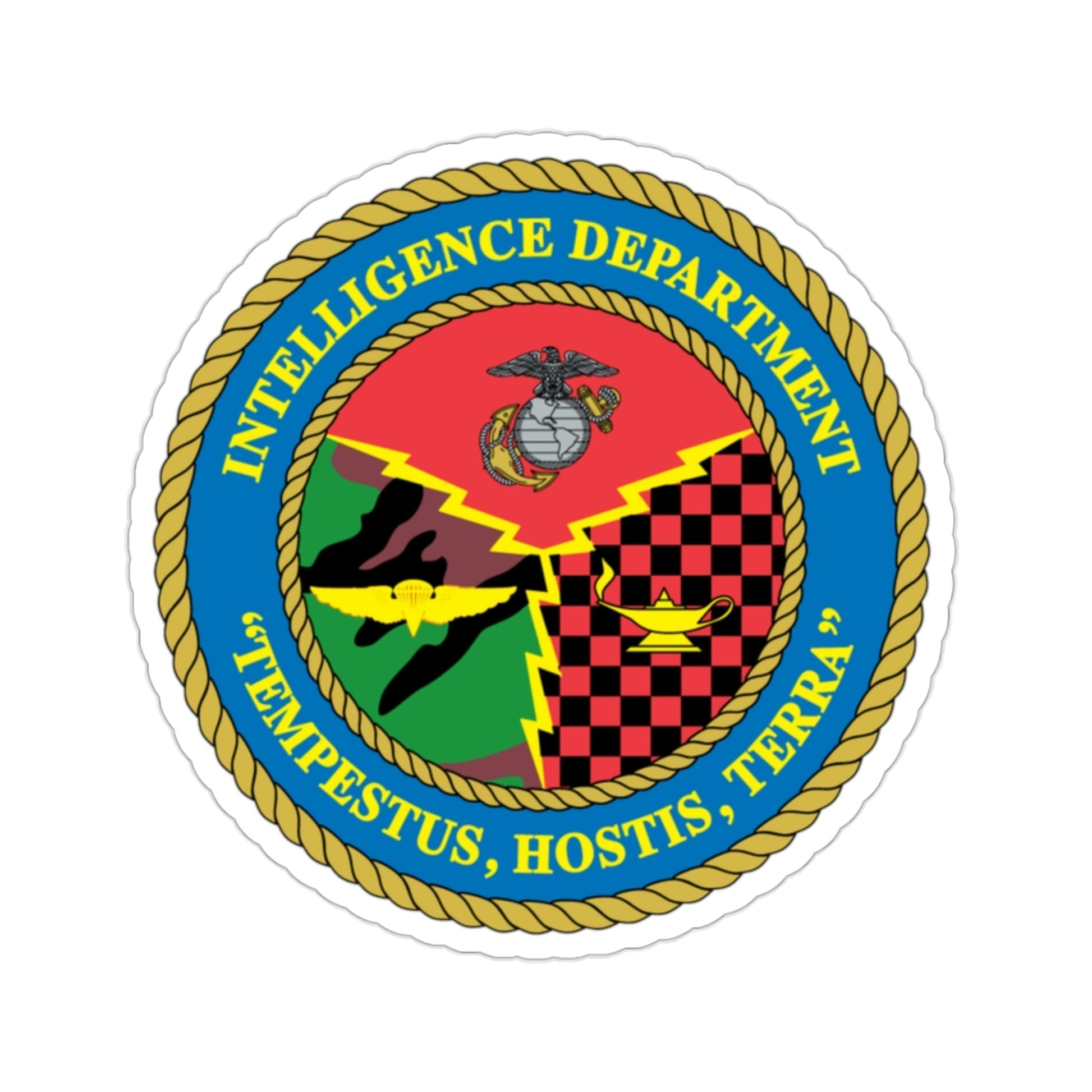 Intelligence Department Tempestus Hostis Terra (USMC) STICKER Vinyl Die-Cut Decal-2 Inch-The Sticker Space