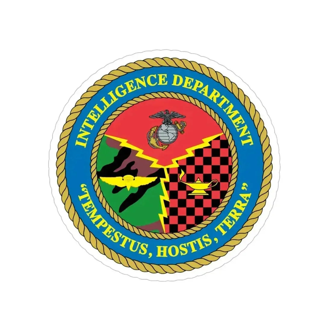Intelligence Department Tempestus Hostis Terra (USMC) Transparent STICKER Die-Cut Vinyl Decal 6 Inch - The Sticker Space