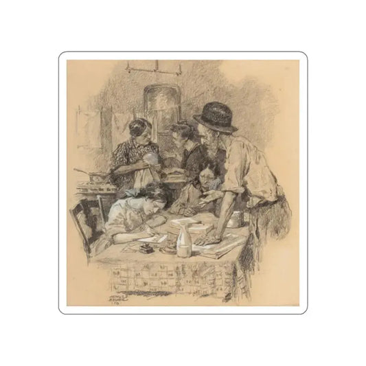 Interior Narratives (1), 1916 (Magazine Illustration) STICKER Vinyl Die-Cut Decal White Die-Cut 2 Inch - The Sticker Space