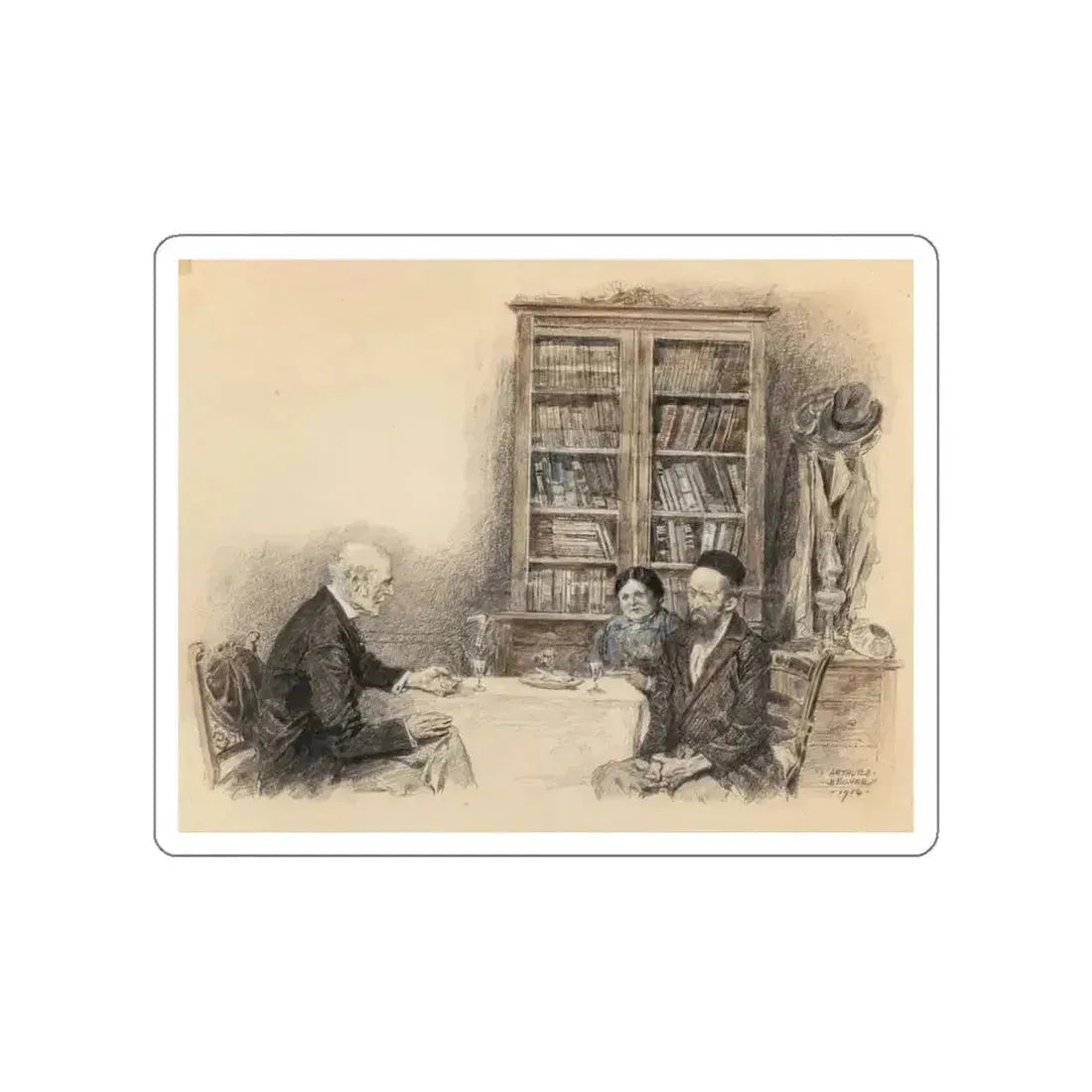 Interior Narratives (2), 1916 (Magazine Illustration) STICKER Vinyl Die-Cut Decal White Die-Cut 3 Inch - The Sticker Space