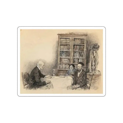 Interior Narratives (2), 1916 (Magazine Illustration) STICKER Vinyl Die-Cut Decal White Die-Cut 3 Inch - The Sticker Space