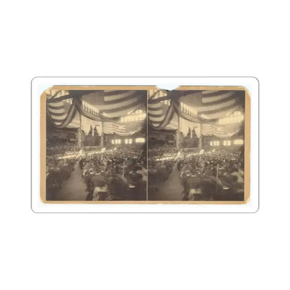 Interior View of a Large Convention Hall Filled With People Sitting in Chairs (U.S. Civil War) STICKER Vinyl Kiss-Cut Decal 6 Inch White - The Sticker Space