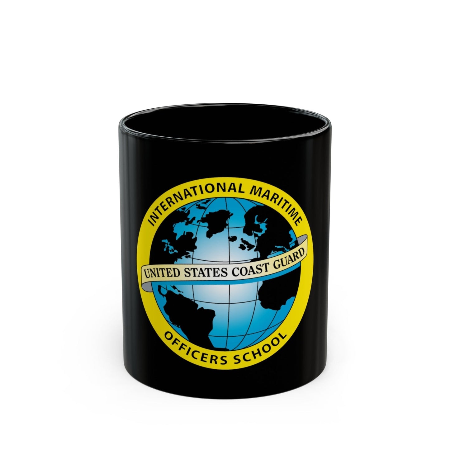 International Maritime Officers School USCG (U.S. Coast Guard) Black Coffee Mug-11oz-The Sticker Space