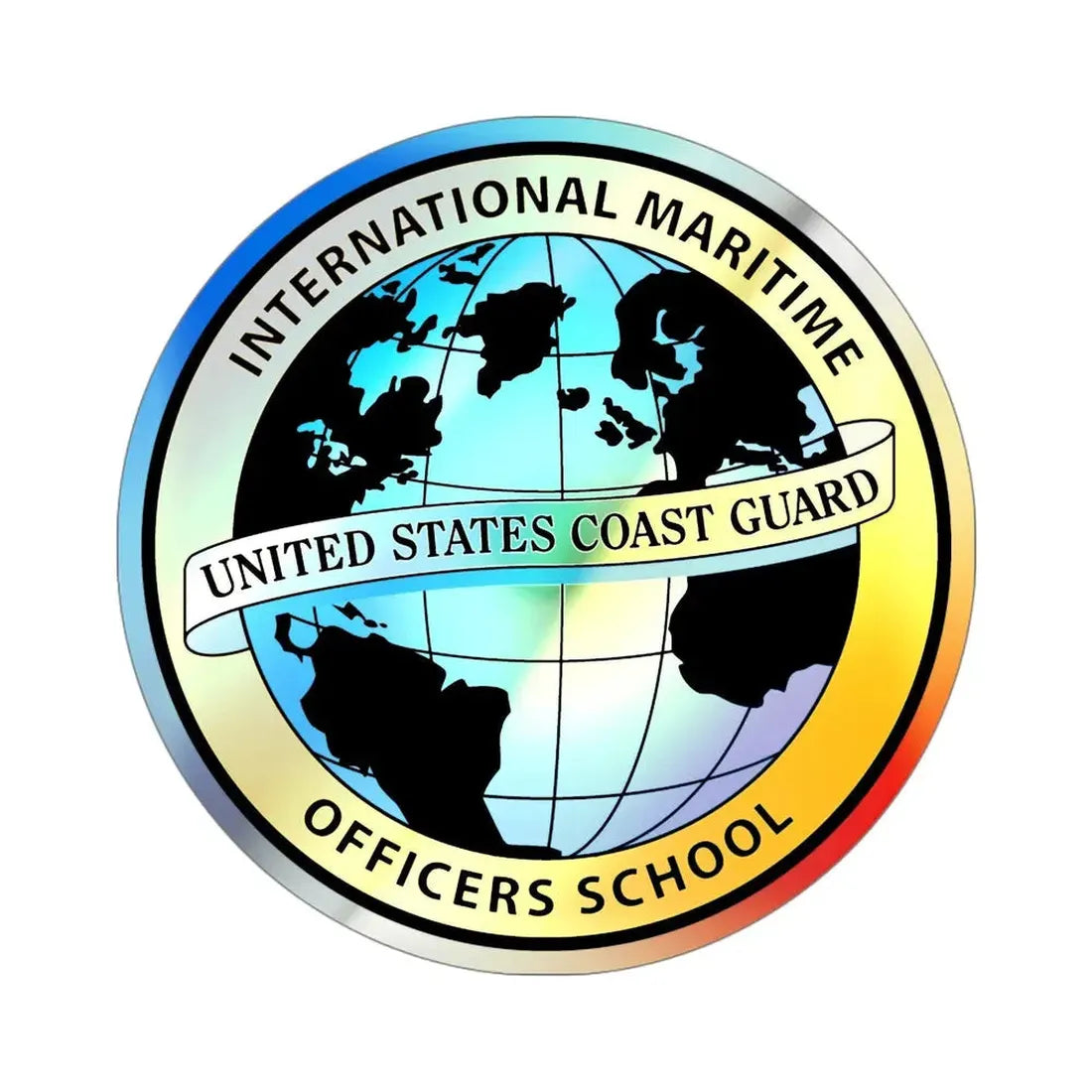 International Maritime Officers School USCG (U.S. Coast Guard) Holographic STICKER Die-Cut Vinyl Decal 4 Inch Holographic - The Sticker Space