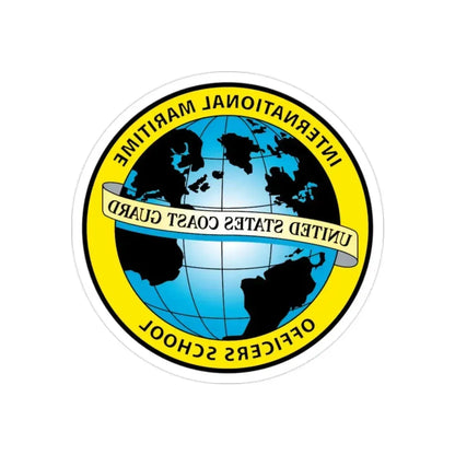 International Maritime Officers School USCG (U.S. Coast Guard) REVERSE PRINT Transparent Die-Cut STICKER 2 Inch Die-Cut Transparent - The Sticker Space