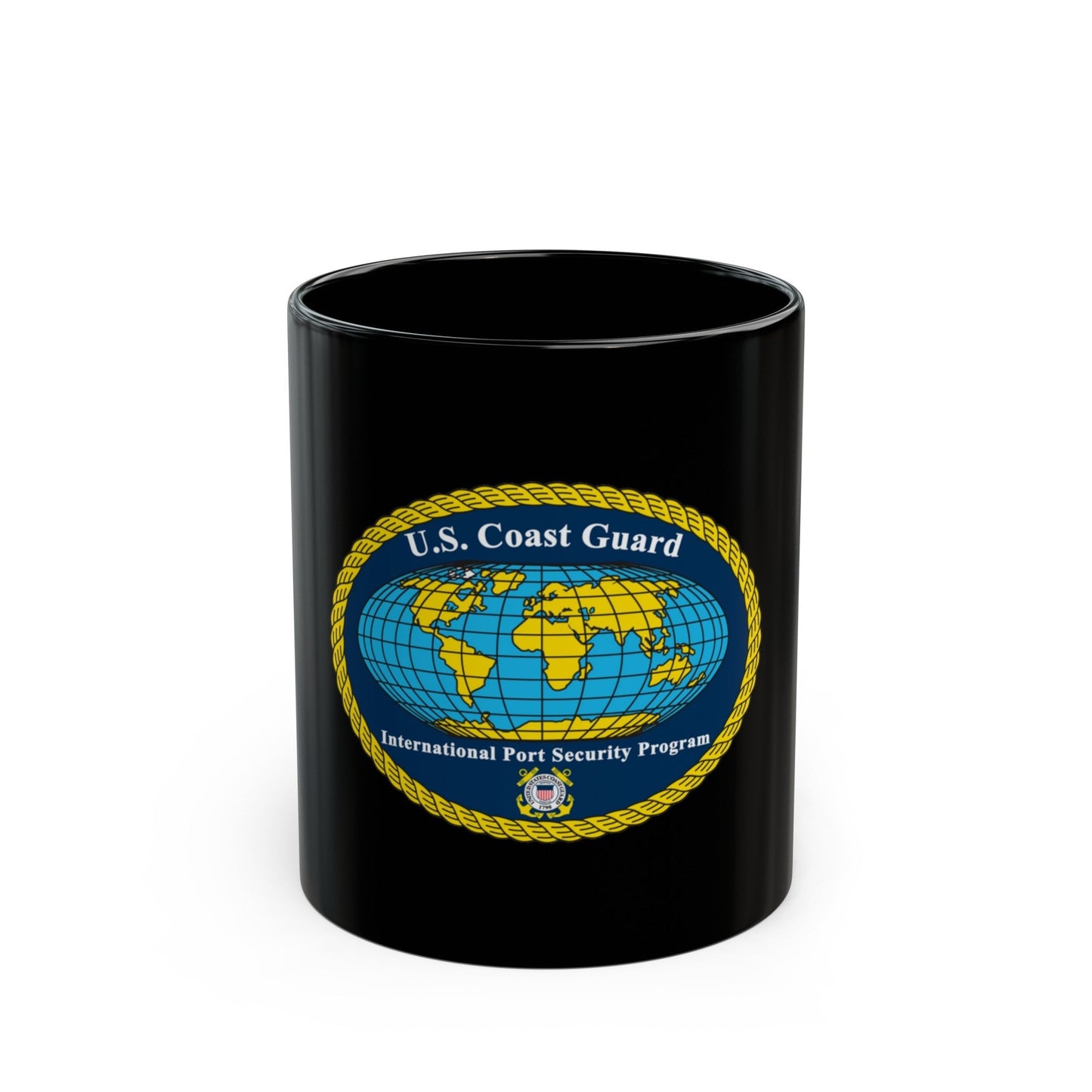 International Port Security Program USCG (U.S. Coast Guard) Black Coffee Mug-11oz-The Sticker Space