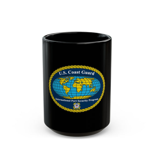 International Port Security Program USCG (U.S. Coast Guard) Black Coffee Mug-15oz-The Sticker Space