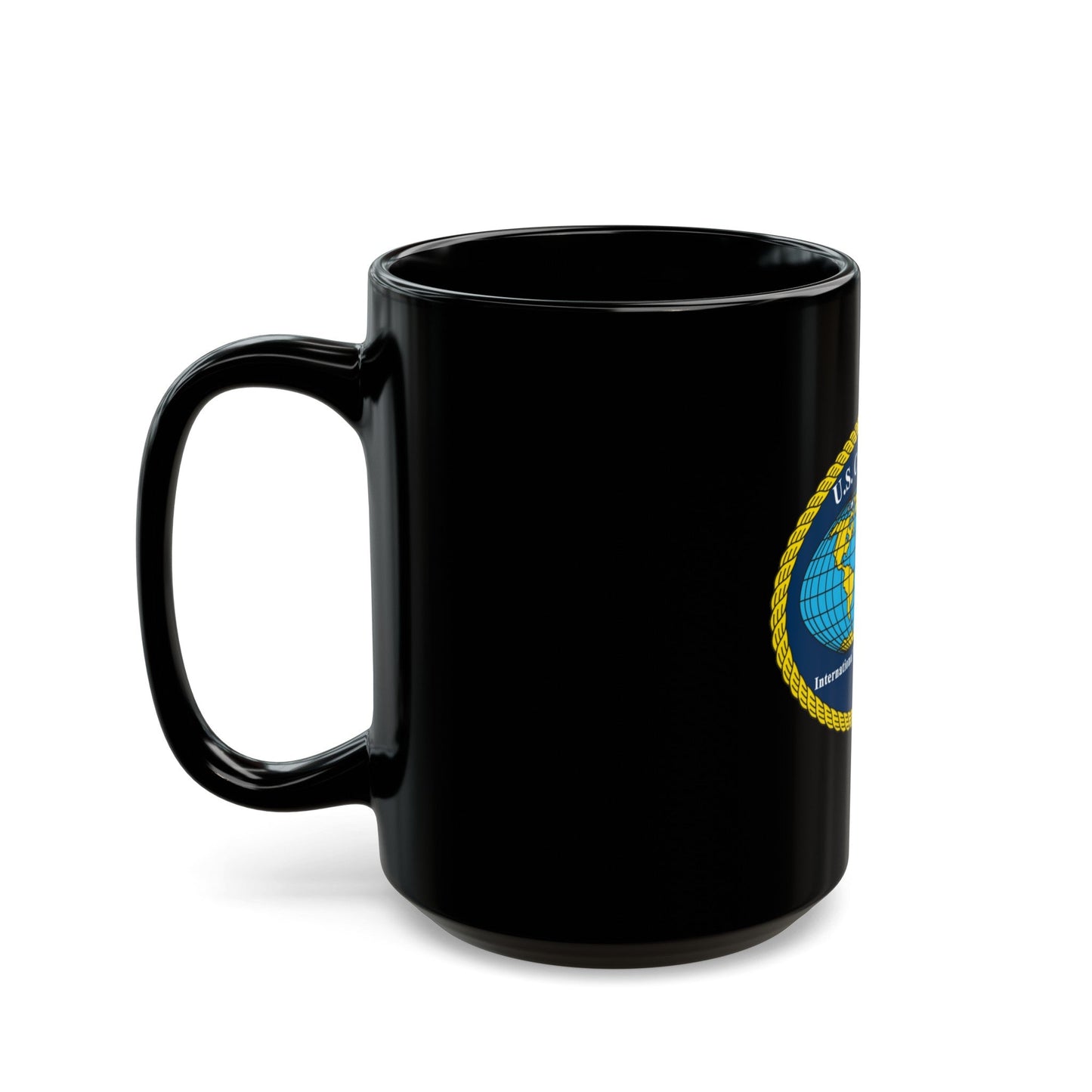 International Port Security Program USCG (U.S. Coast Guard) Black Coffee Mug-The Sticker Space