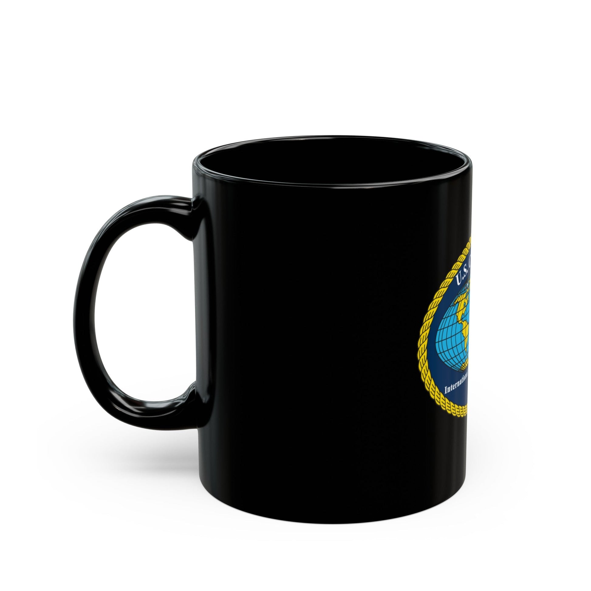 International Port Security Program USCG (U.S. Coast Guard) Black Coffee Mug-The Sticker Space