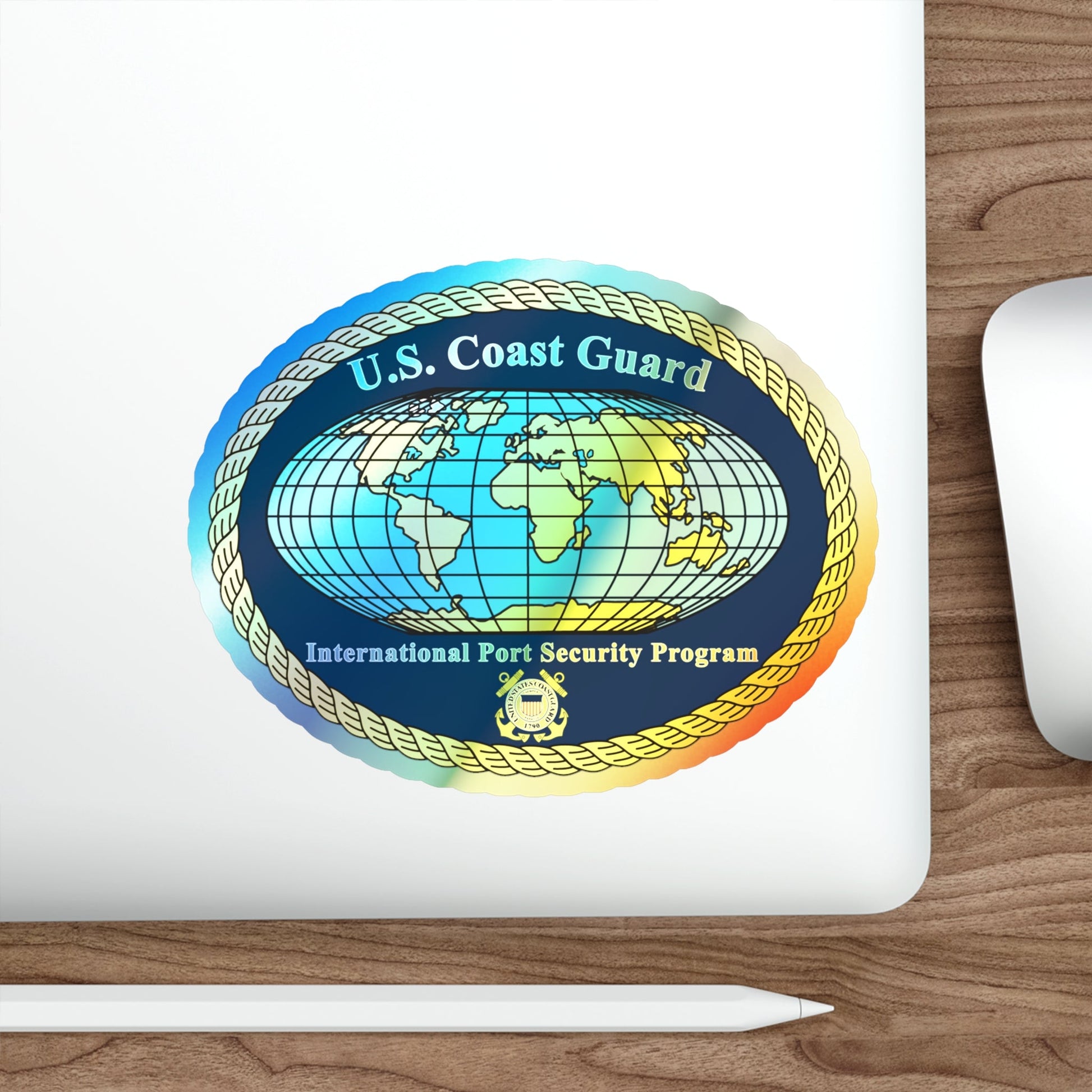 International Port Security Program USCG (U.S. Coast Guard) Holographic STICKER Die-Cut Vinyl Decal-The Sticker Space