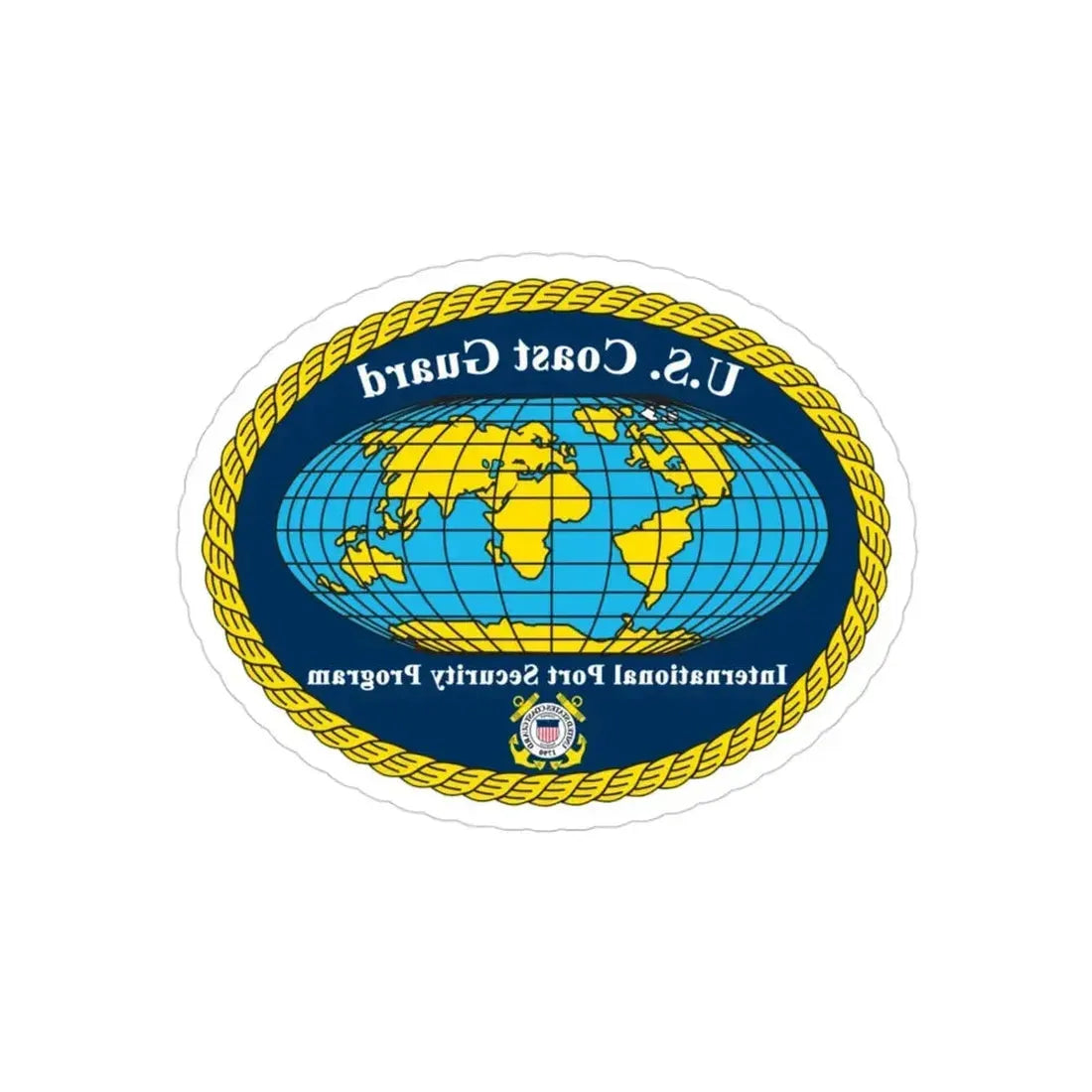 International Port Security Program USCG (U.S. Coast Guard) REVERSE PRINT Transparent Die-Cut STICKER - The Sticker Space