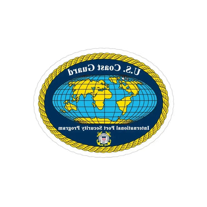 International Port Security Program USCG (U.S. Coast Guard) REVERSE PRINT Transparent Die-Cut STICKER - The Sticker Space