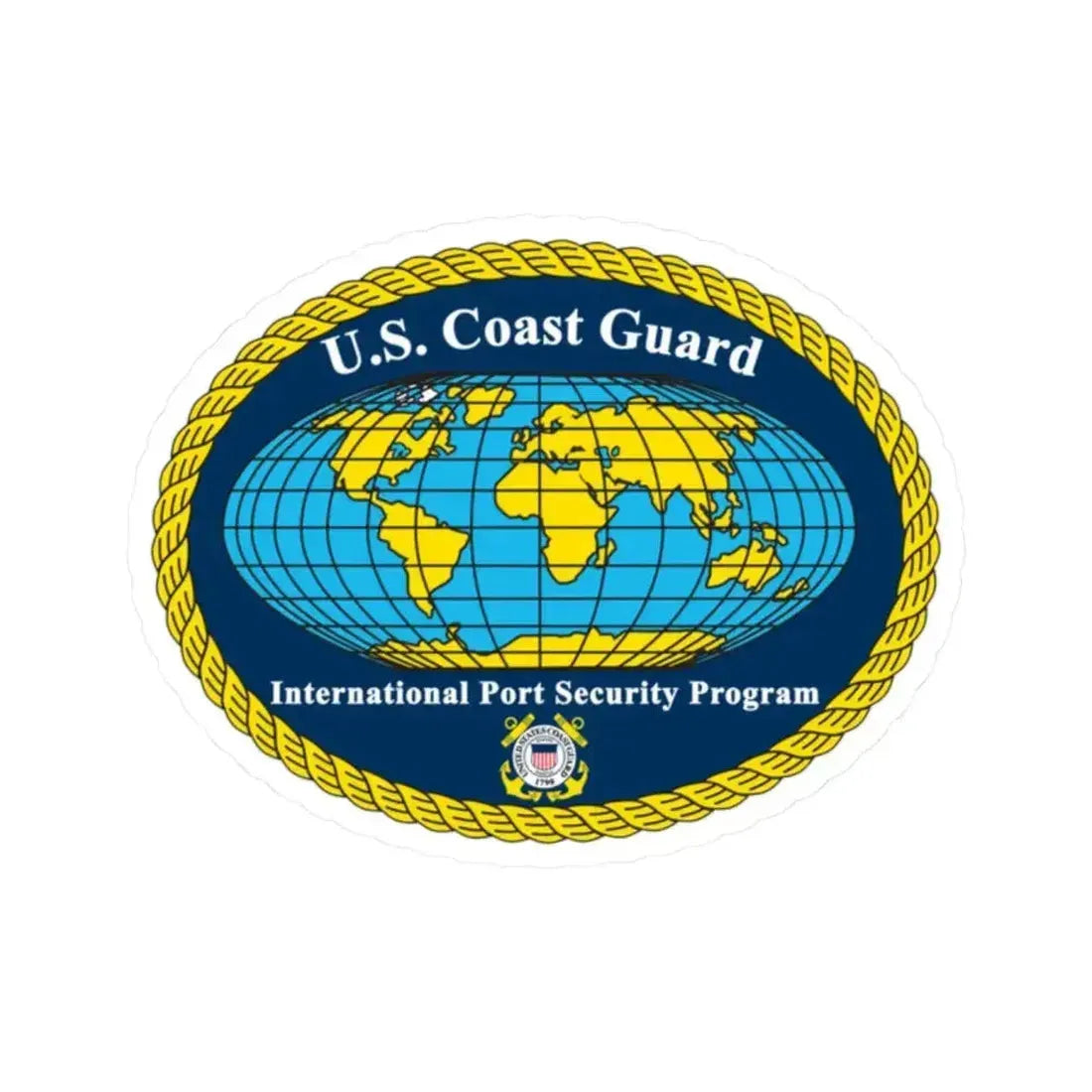 International Port Security Program USCG (U.S. Coast Guard) STICKER Vinyl Kiss-Cut Decal 2 Inch White - The Sticker Space