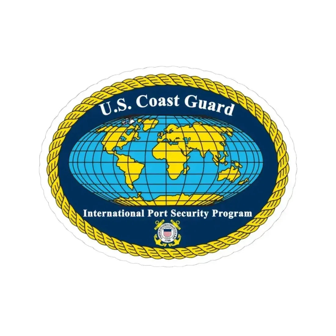 International Port Security Program USCG (U.S. Coast Guard) STICKER Vinyl Kiss-Cut Decal 4 Inch White - The Sticker Space