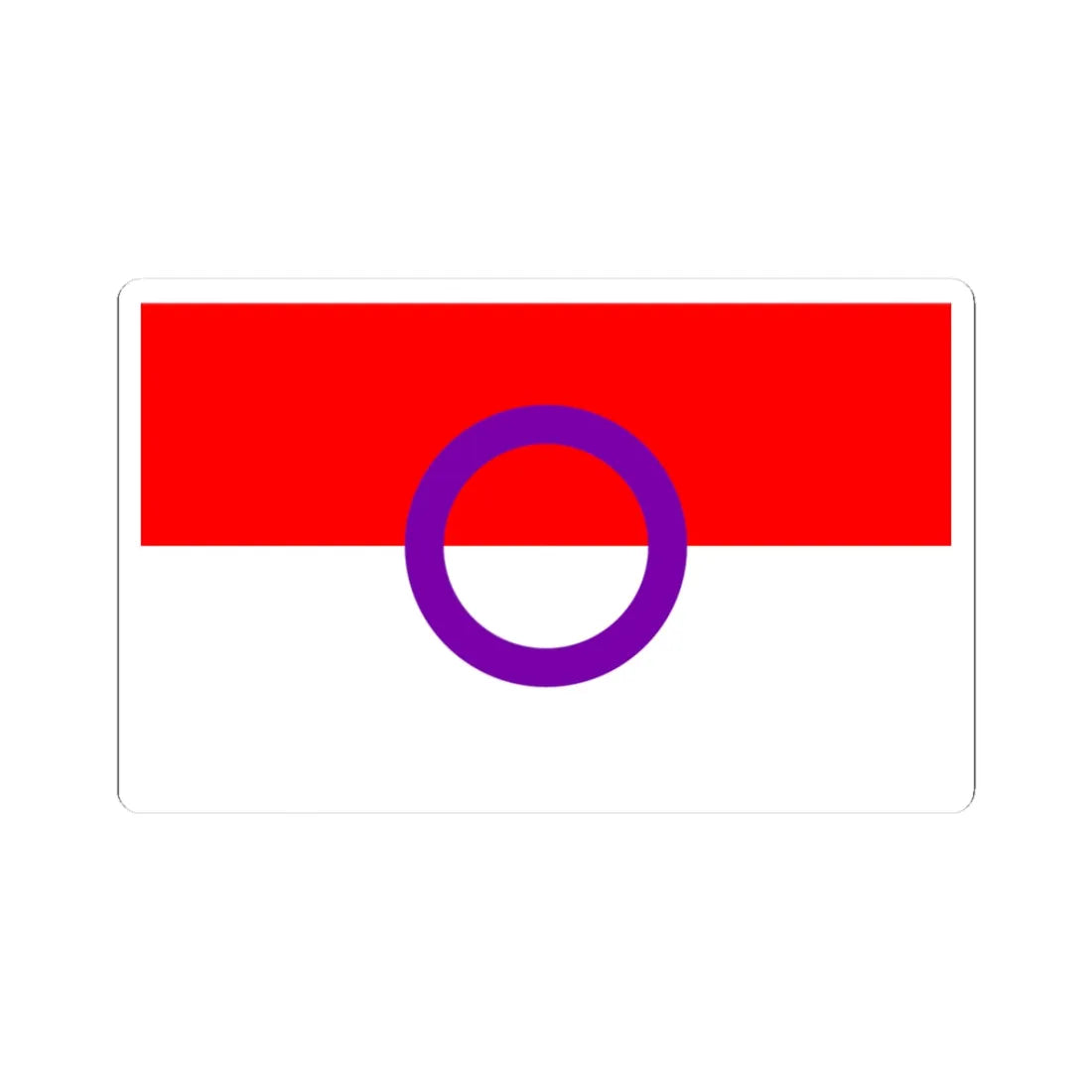 Intersex Indonesian Flag (Indonesia) STICKER Vinyl Kiss-Cut Decal 3 Inch White - The Sticker Space
