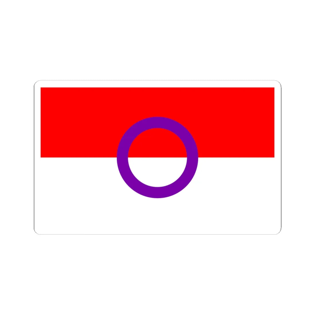 Intersex Indonesian Flag (Indonesia) STICKER Vinyl Kiss-Cut Decal 4 Inch White - The Sticker Space
