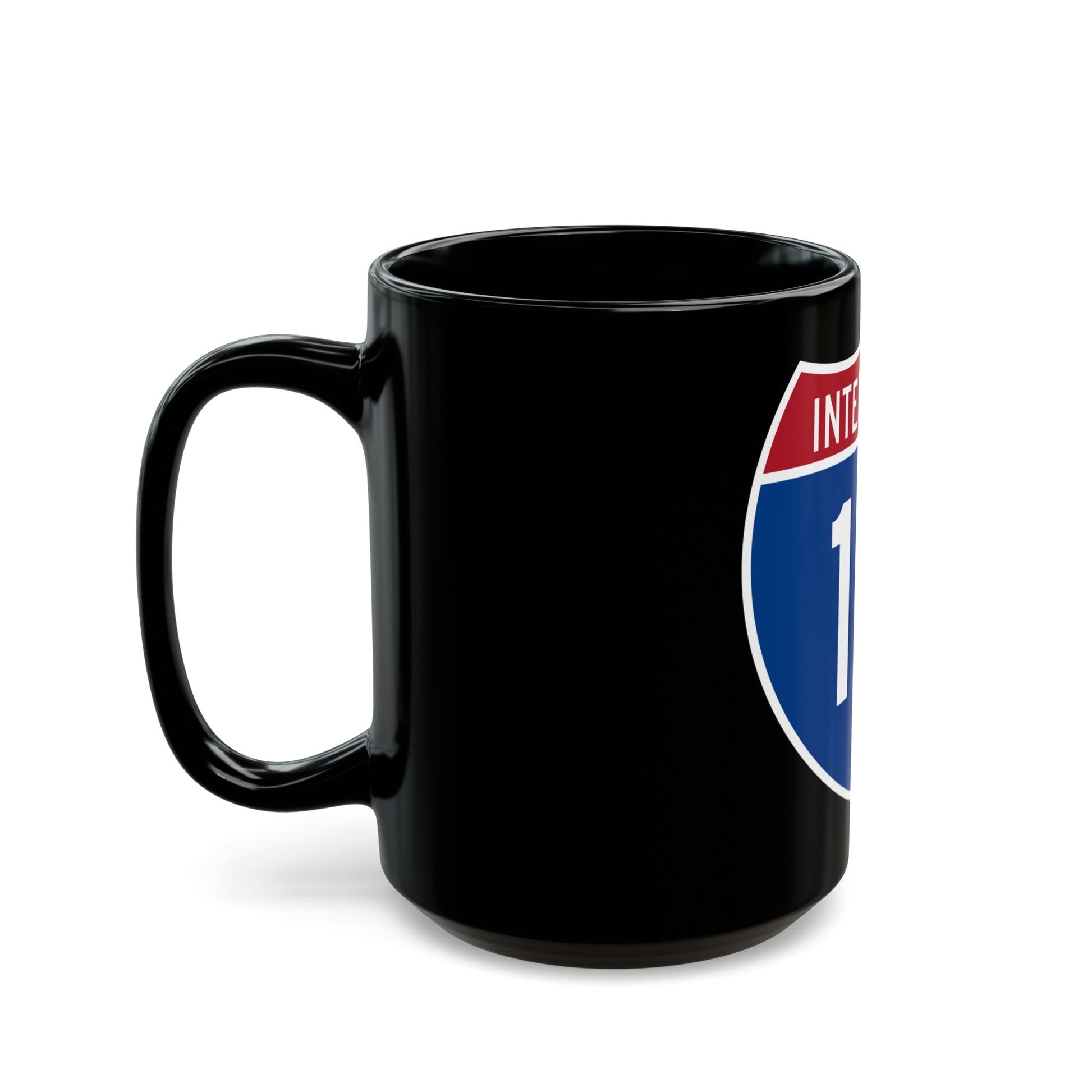 Interstate 10 (U.S. Highways) Black Coffee Mug-The Sticker Space