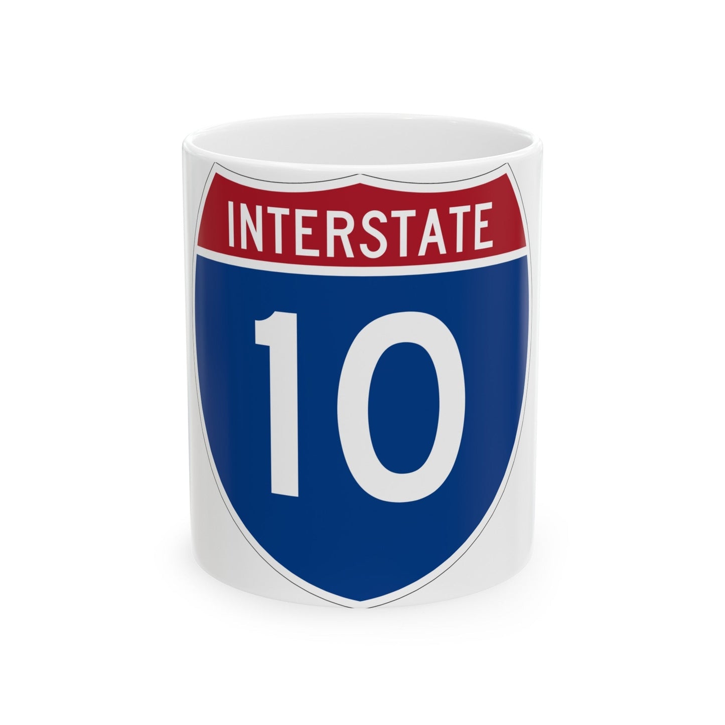 Interstate 10 (U.S. Highways) White Coffee Mug-11oz-The Sticker Space