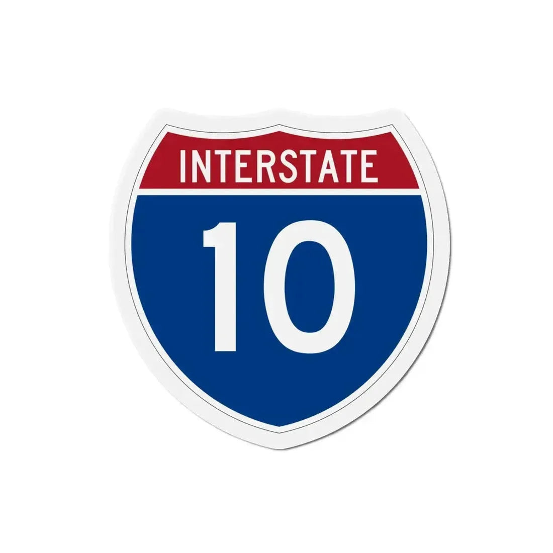 Interstate 10 (U.S. Highways) Refrigerator Magnet 6 Inch - The Sticker Space