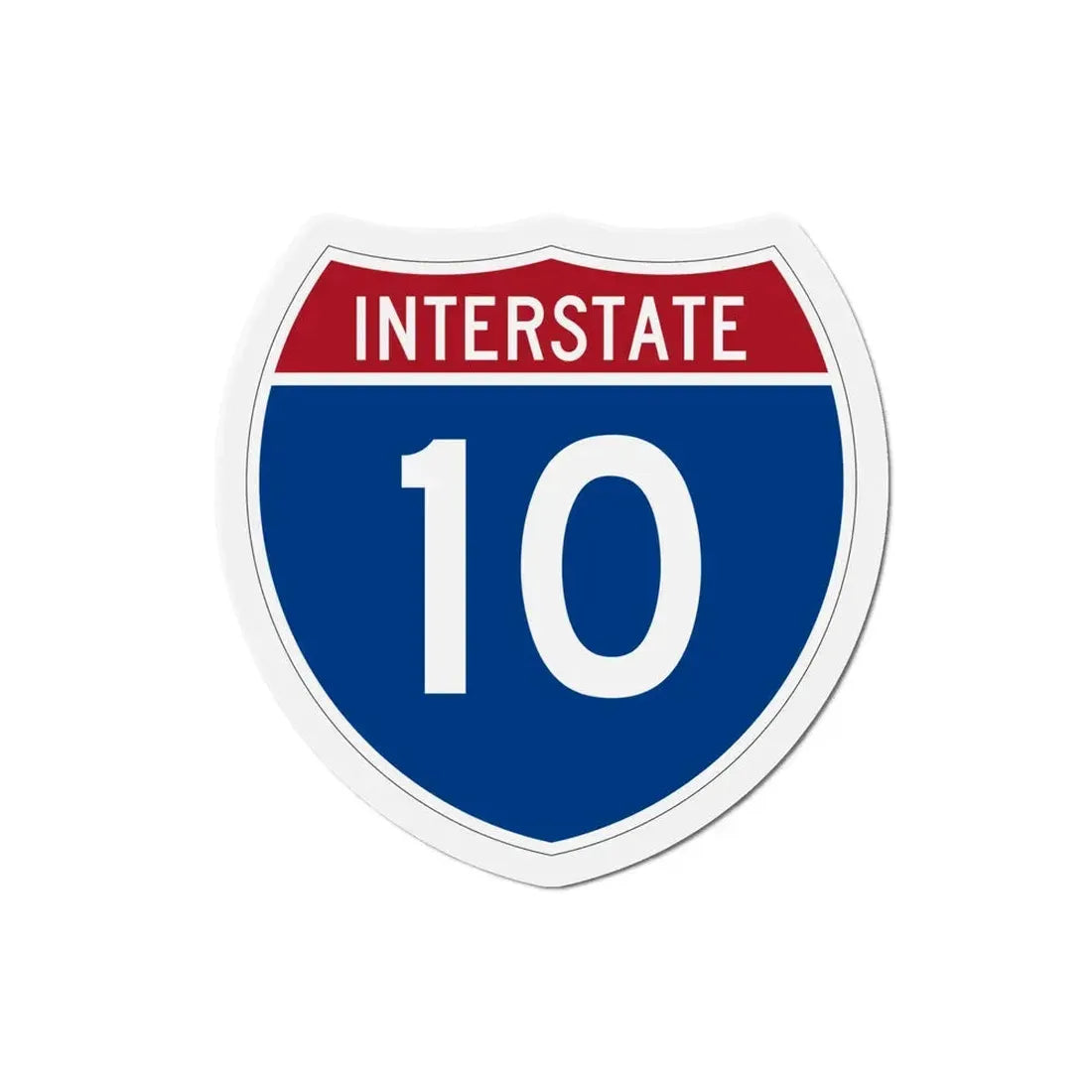 Interstate 10 (U.S. Highways) Refrigerator Magnet 6 Inch - The Sticker Space