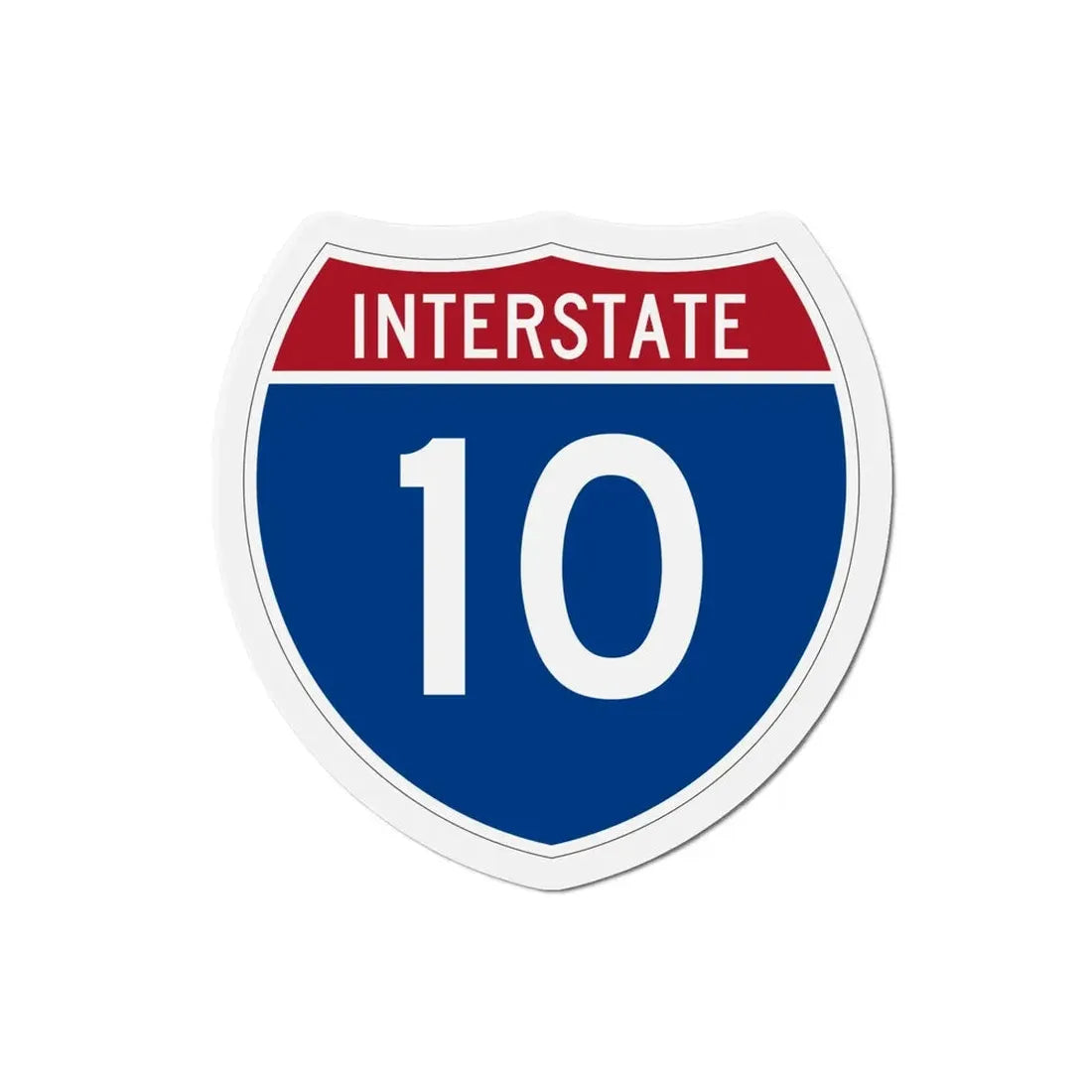 Interstate 10 (U.S. Highways) Refrigerator Magnet - The Sticker Space