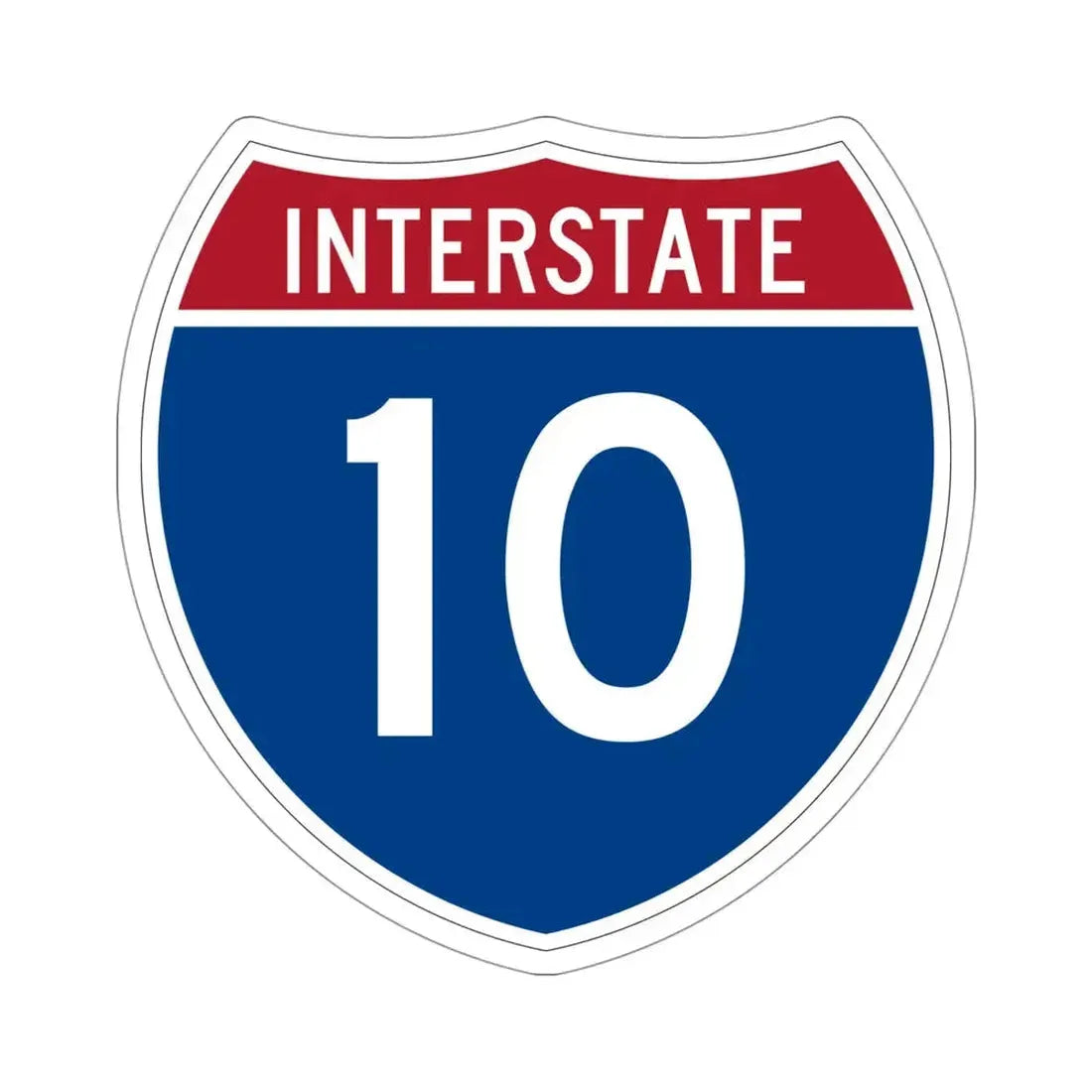 Interstate 10 (U.S. Highways) STICKER Vinyl Die-Cut Decal 4 Inch - The Sticker Space
