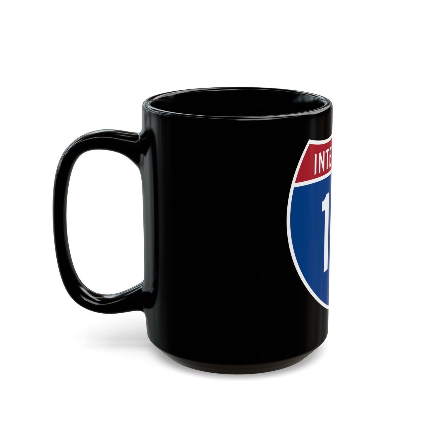 Interstate 12 (U.S. Highways) Black Coffee Mug-The Sticker Space