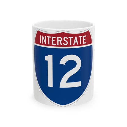 Interstate 12 (U.S. Highways) White Coffee Mug-11oz-The Sticker Space