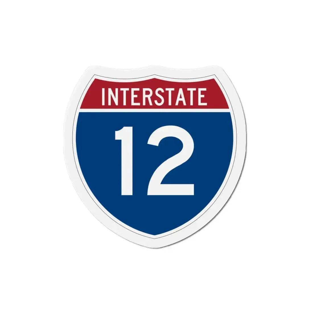 Interstate 12 (U.S. Highways) Refrigerator Magnet 3 Inch - The Sticker Space