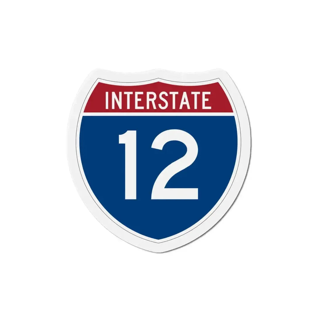 Interstate 12 (U.S. Highways) Refrigerator Magnet 4 Inch - The Sticker Space