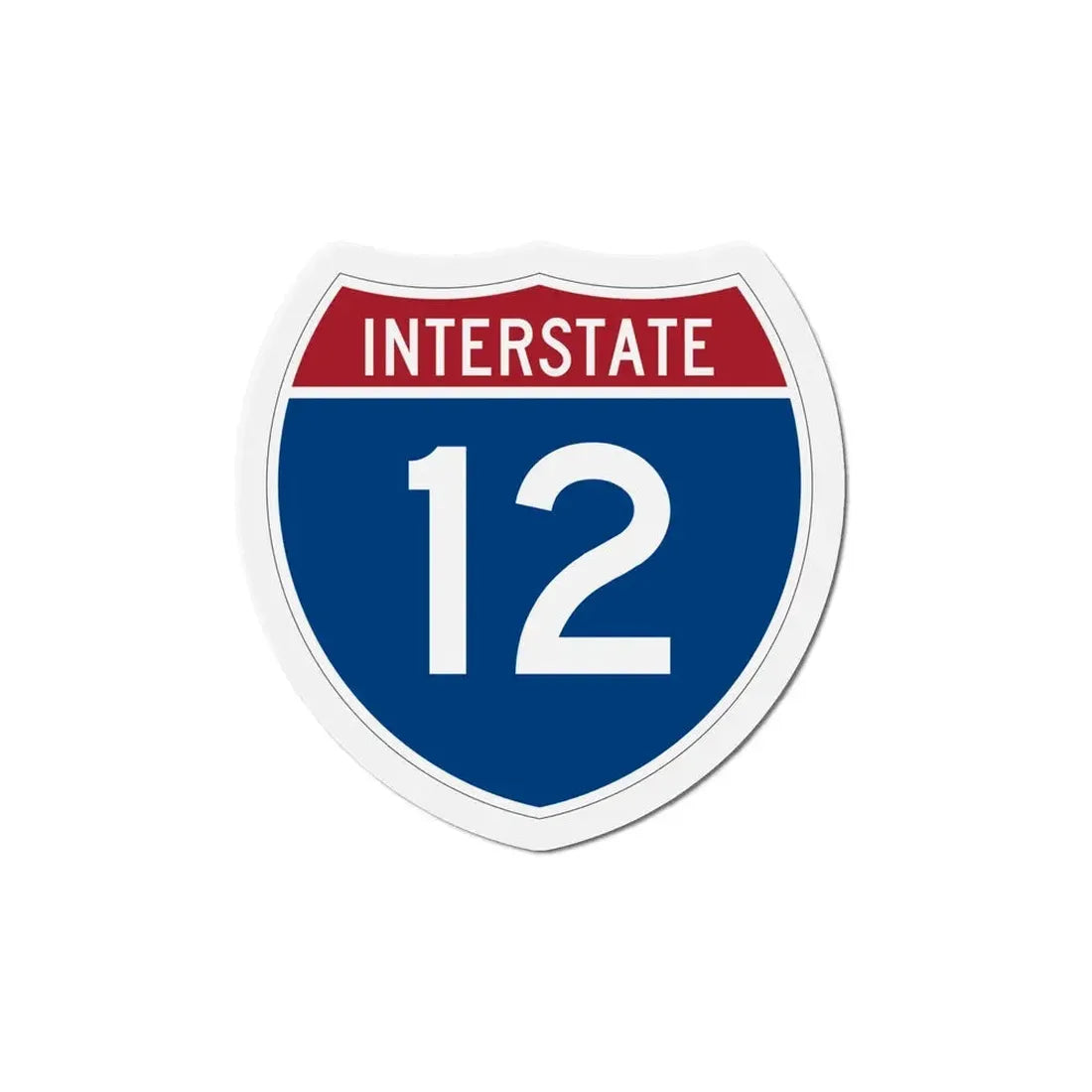 Interstate 12 (U.S. Highways) Refrigerator Magnet 6 Inch - The Sticker Space