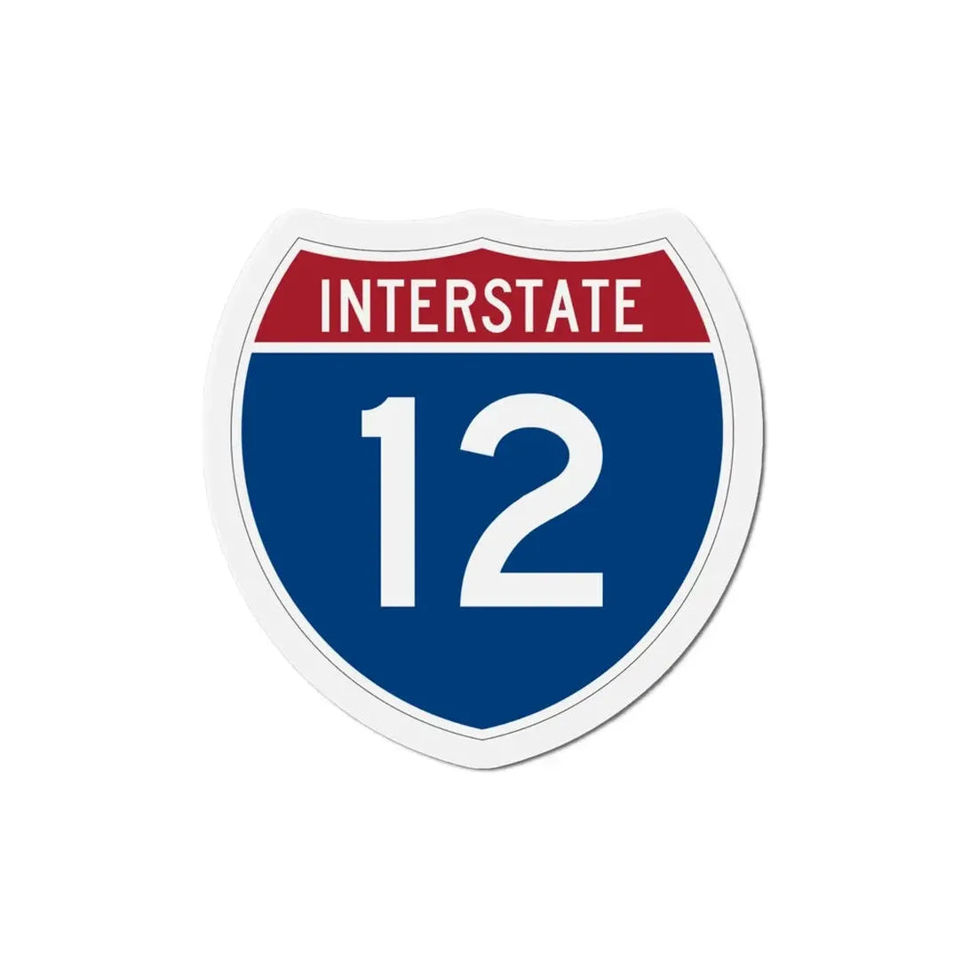 Interstate 12 (U.S. Highways) Refrigerator Magnet - The Sticker Space