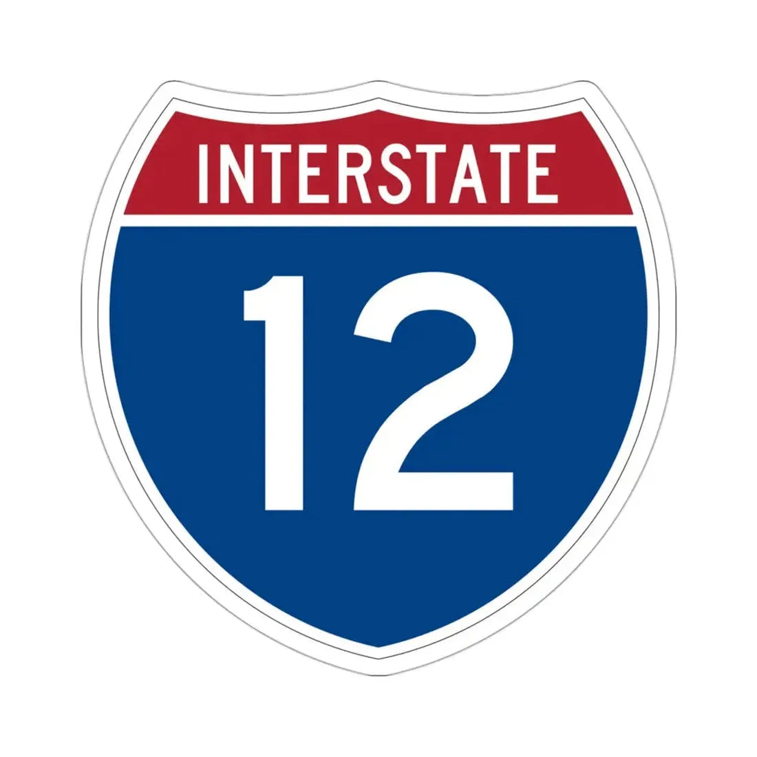 Interstate 12 (U.S. Highways) STICKER Vinyl Die-Cut Decal 3 Inch - The Sticker Space