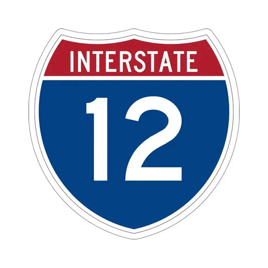 Interstate 12 (U.S. Highways) STICKER Vinyl Die-Cut Decal 6 Inch - The Sticker Space