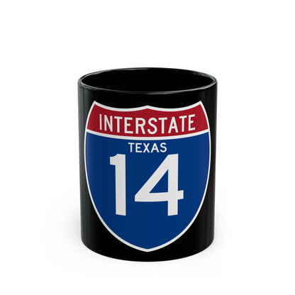 Interstate 14 (U.S. Highways) Black Coffee Mug-11oz-The Sticker Space