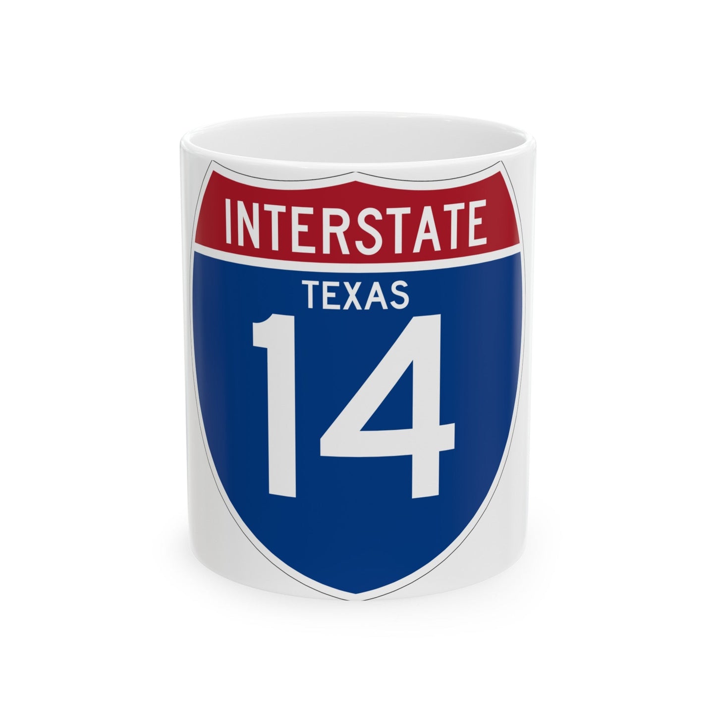 Interstate 14 (U.S. Highways) White Coffee Mug-11oz-The Sticker Space