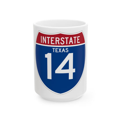 Interstate 14 (U.S. Highways) White Coffee Mug-15oz-The Sticker Space