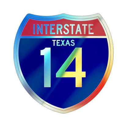 Interstate 14 (U.S. Highways) Holographic STICKER Die-Cut Vinyl Decal 4 Inch Holographic - The Sticker Space