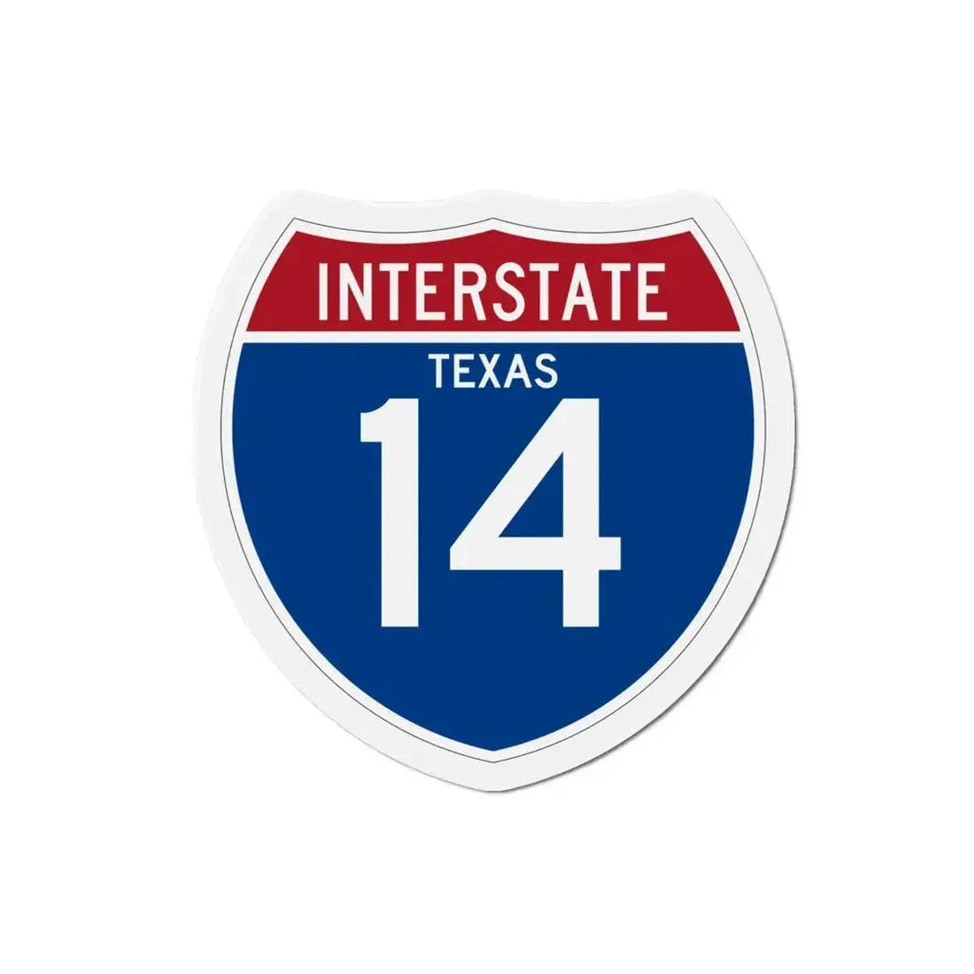 Interstate 14 (U.S. Highways) Refrigerator Magnet 4 Inch - The Sticker Space