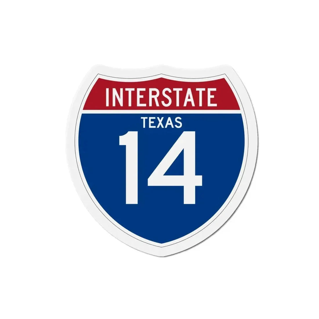 Interstate 14 (U.S. Highways) Refrigerator Magnet 6 Inch - The Sticker Space