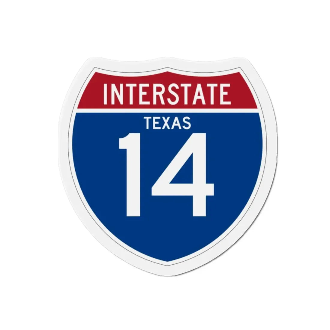 Interstate 14 (U.S. Highways) Refrigerator Magnet - The Sticker Space