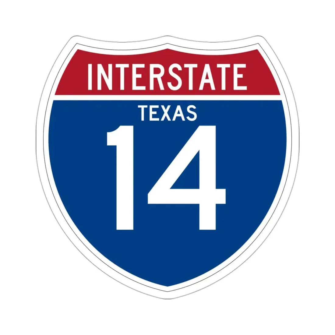 Interstate 14 (U.S. Highways) STICKER Vinyl Die-Cut Decal 3 Inch - The Sticker Space