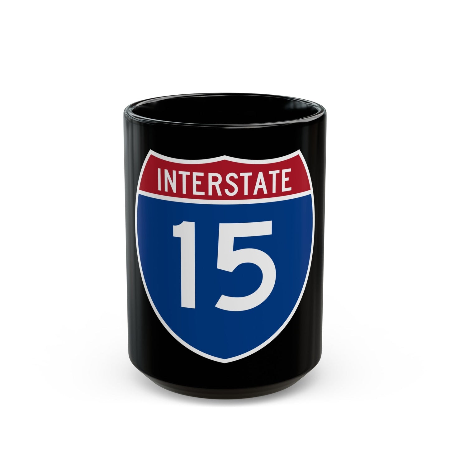 Interstate 15 (U.S. Highways) Black Coffee Mug-15oz-The Sticker Space