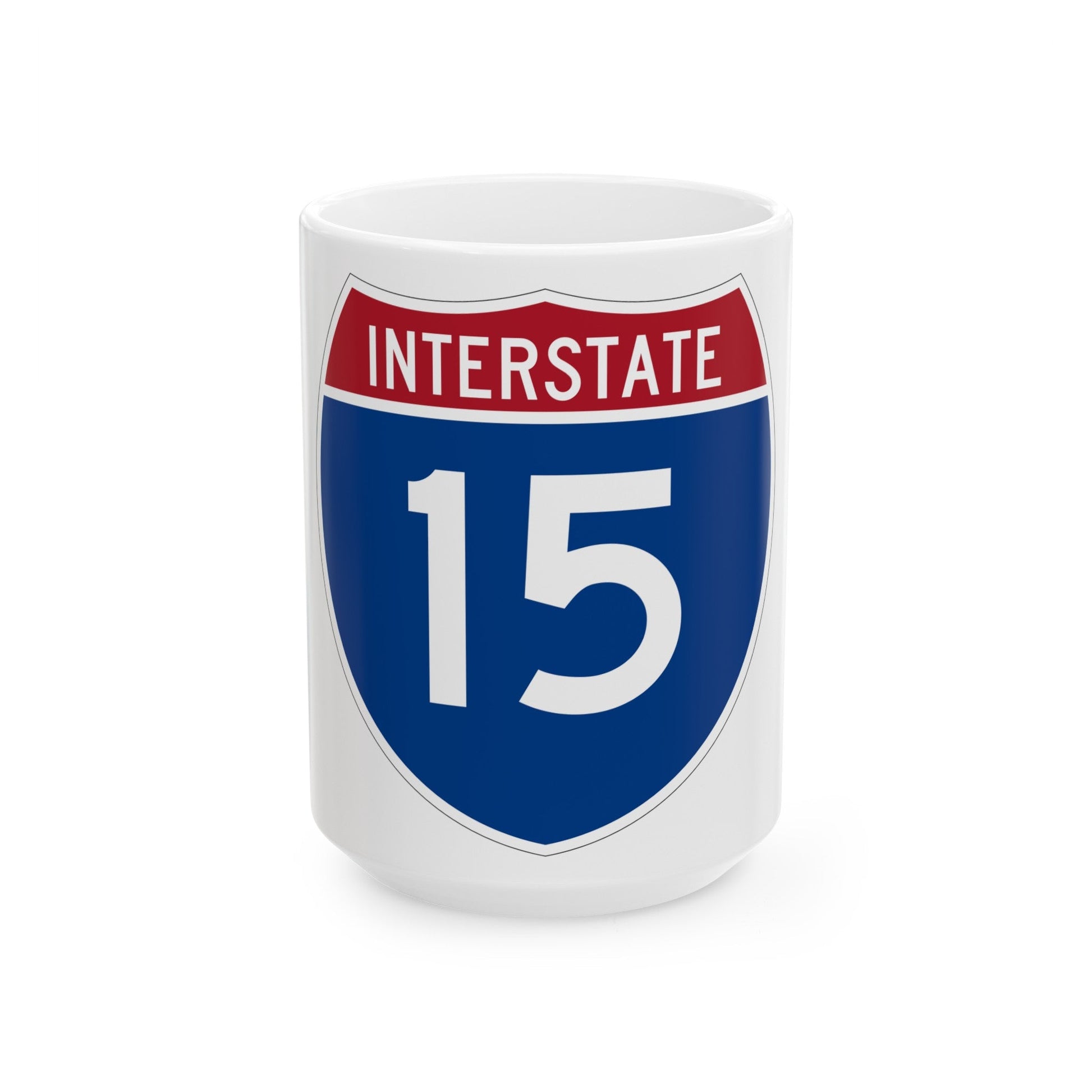 Interstate 15 (U.S. Highways) White Coffee Mug-15oz-The Sticker Space