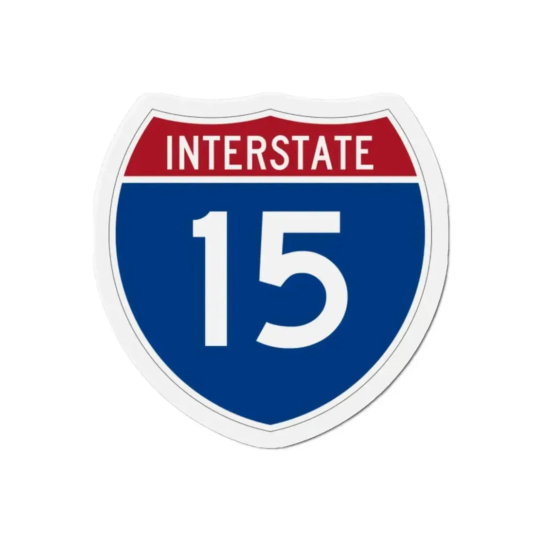 Interstate 15 (U.S. Highways) Refrigerator Magnet 2 Inch - The Sticker Space
