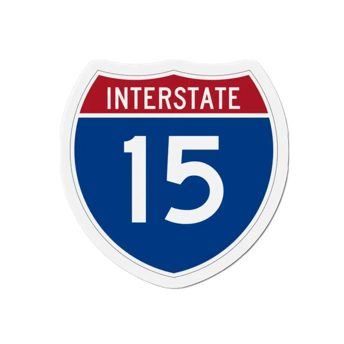 Interstate 15 (U.S. Highways) Refrigerator Magnet 2 Inch - The Sticker Space
